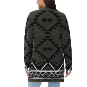 NWT!! FRYE Patterned Cozy Cardigan Sweater Burnt Olive Combo Green X-Large thumbnail 9
