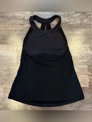 Lululemon Make It Count Black Racerback Athletic Tank Mesh Breathable Workout thumbnail 2