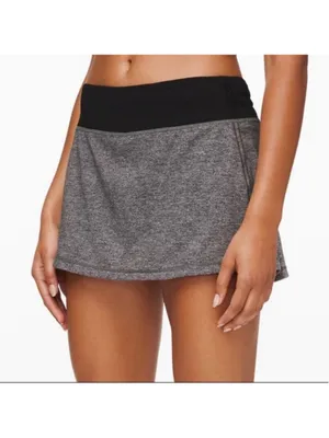 Lululemon Pace Rival Skirt Skort Grey Black thumbnail 3