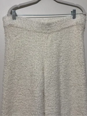 Aerie Matching Sweater Set Cream White Fuzzy Fluffy Marshmallow Medium & Pants thumbnail 7