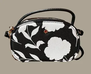 Kate Spade New York Black and White Floral Crossbody Bag thumbnail 1