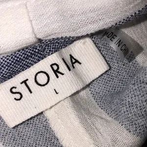 Storia size large blue striped tie front top thumbnail 4