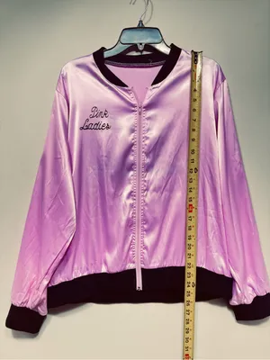 Classic 1950s Lady Satin Jacket with Spotted Neck Scarf and accessories thumbnail 3