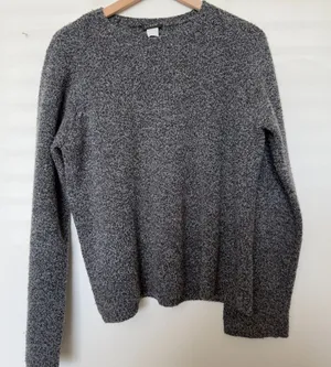 J. Crew Women Chunky Sweater‎ Large Gray Grunge Crewneck Granola Girl Cozy thumbnail 1