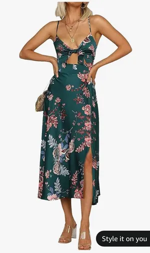 Amazon Floral Wedding Guest Dress thumbnail 1