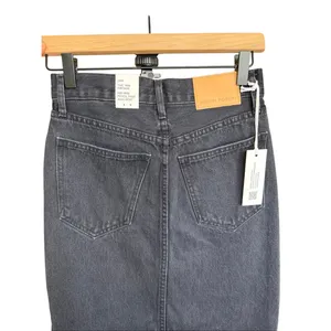 Aritzia The‎ '90S Vintage Mid-Rise Pencil Maxi Jean Skirt Size 23W Black #118619 thumbnail 10