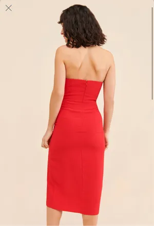 Amanda Uprichard Strapless Puzzle Midi Dress thumbnail 2