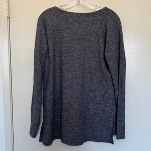 Lululemon Dash To Class Long Sleeve Heathered Black Size 10 thumbnail 4