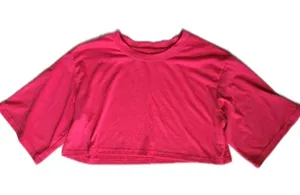 Shein Bright Pink Short Sleeve Crop Top Size Medium thumbnail 1