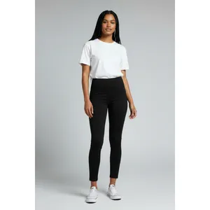 Time and Tru High Rise Leggings Women S Black 3-Pack Cotton Stretch Ankle 27 in thumbnail 5