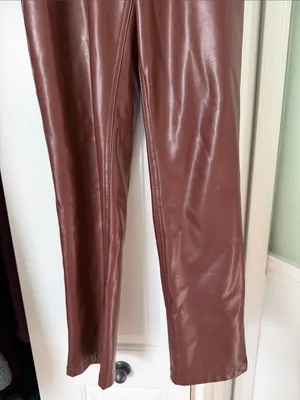 Abercrombie & Fitch Faux Leather Pants - Brown size 2 thumbnail 3