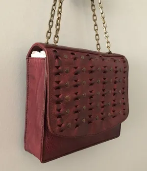 Frye Jade Studded Cross Body Shoulder Bag Purse Brick Red Cherry Red NEW thumbnail 3