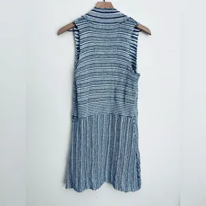 Ariat women blue Western Sweater Vest open front sleeveless Cardigan duster S thumbnail 3
