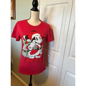 DISNEY‎ CHRISTMAS MICKEY MOUSE ladies small (S) shirt. thumbnail 2