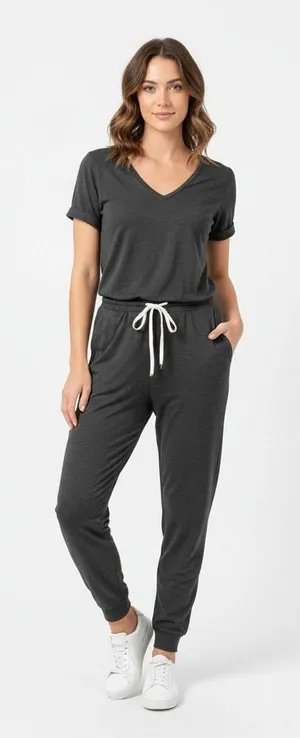 Vuori Halo Essential Jumpsuit Charcoal Gray Size Small‎ Soft Stretch Lounge Fit thumbnail 1