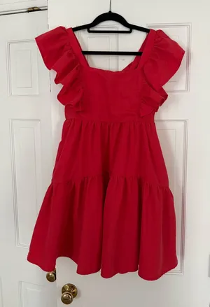 Lulus Red Ruffle Dress thumbnail 1