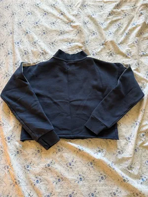 Russell Athletic Navy Blue Crewneck Sweatshirt with White Sleeve Tape thumbnail 5