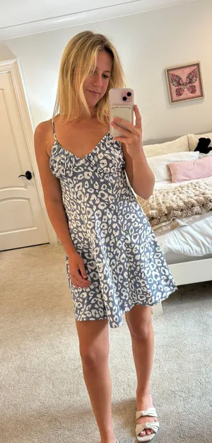 Blue Cheetah Print Mini Dress thumbnail 1