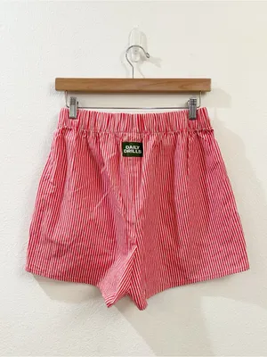 Daily Drills Poplin Resort Shorts in Red Stripes Size XS/S thumbnail 7