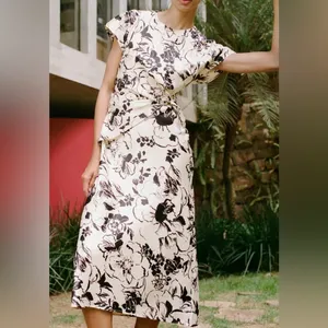 Zara satin‎ print midi dress thumbnail 2