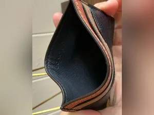 A Leather Rare Coach Slim Card Holder Black Multi Color Block Minimalist Wallet thumbnail 4