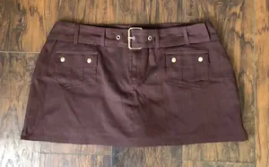 Y2K 2000s Trendy Grunge Biker Mcbling Micro Mini Baddie Vixen Low Rise Belt Skirt Bratz thumbnail 1