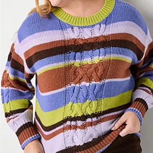 🌻🌻🌻BOGOHO 🌻🌻🌻St. John's Bay Cozy Purple and Brown Crew Neck Sweater-Large thumbnail 3