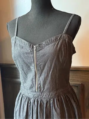 Vans Charcoal Gray Zip-Front Mini Sundress xl thumbnail 2