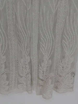 Cupshe Ivory Floral Lace Boho Kimono Maxi Swim Cover Up Long Sheer Mesh Medium thumbnail 6