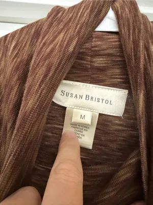 Vintage Susan Bristol Brown Marled Cowl Neck Turtleneck Sweater thumbnail 3