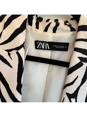 ZARA Black & White Zebra-Print Oversized Blazer thumbnail 6