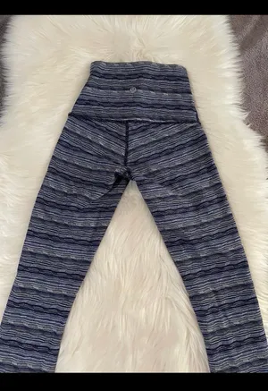 Lululemon Wunder Under Crop Leggings Space Dye Sapphire thumbnail 3
