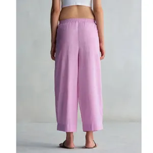 Nicobar Women's Size XS‎ Serene Pant Lilac Purple Wide Leg Gathered 100% Cotton thumbnail 3