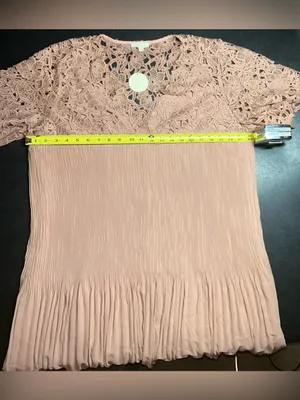 Oddy Size 1XL 100% Polyester Mauve Pink Short Bell Sleeve Dress NWT thumbnail 4