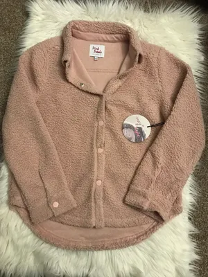 Boutique NWT Pink Petals Los Angeles light Pink sherpa coat jacket thumbnail 4