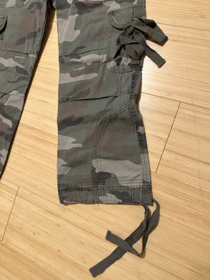 Y2K cropped capri army cargo pants Green thumbnail 3