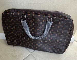 Brown Faux Leather Suit Bag thumbnail 4
