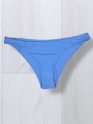 Solid Cornflower Blue Women’s Cheeky Bikini Bottoms Seamless High Leg Low Rise thumbnail 3
