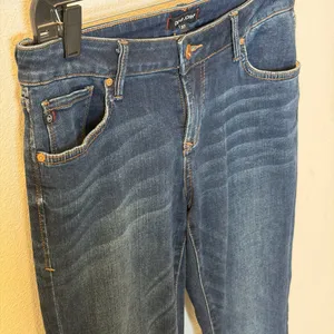 Dear John Rosie Flare Jeans – Size 27 – Dark Wash Fringe Hem – 34” Inseam thumbnail 6