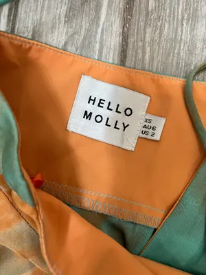 Hello Molly Mini Wrap Dress Orange and Aqua thumbnail 2