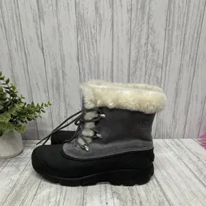 SOREL Womens Size 8 Gray/Black Faux Fur Lined Lace-Up Suede Snow Boots thumbnail 3