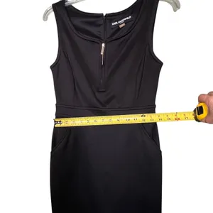 Karl Lagerfeld Paris Dress Womens 4 Sleeveless Sheath Zipper Pockets Career Work thumbnail 4