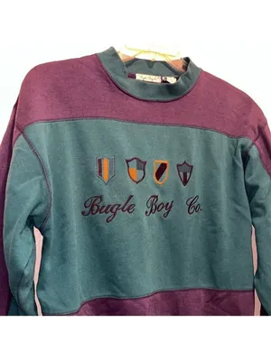 Bugle Boy Co Sweatshirt Medium Embroidery Pullover unisex thumbnail 5