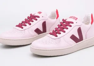 Veja Pink Modetrotter V10 Leather Lady First Low-Top Sneakers | Size 7 thumbnail 1
