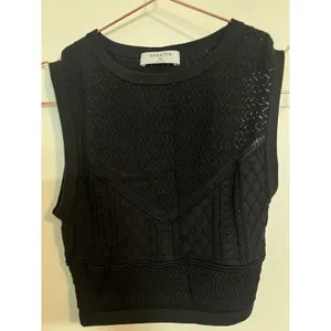 Babaton Aritzia Pointelle Crop Top‎ Size XS Black thumbnail 3