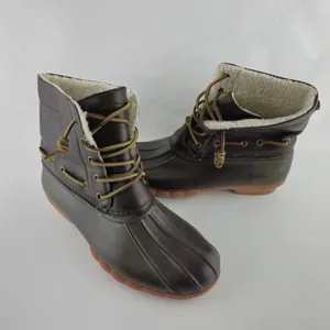 Seven7 Boots Womens 9 Rubber Duck Boots Faux Leather‎ Sheepskin Lining thumbnail 3