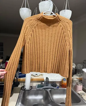 American Eagle Yellow Mock Neck Sweater thumbnail 1