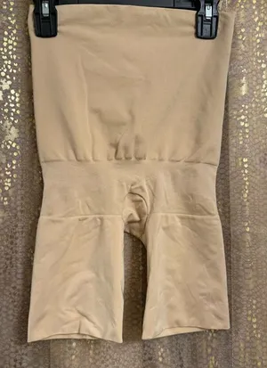 Spanx Assets Shaping Shorts Size Medium Light Beige Hi Waisted Compression thumbnail 1