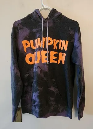 Pumpkin queen tye dye hoodie size womens small oversized thumbnail 1