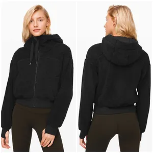 Lululemon Short Sweet and Sherpa Jacket Heathered Core Black Size XS Reversible thumbnail 2